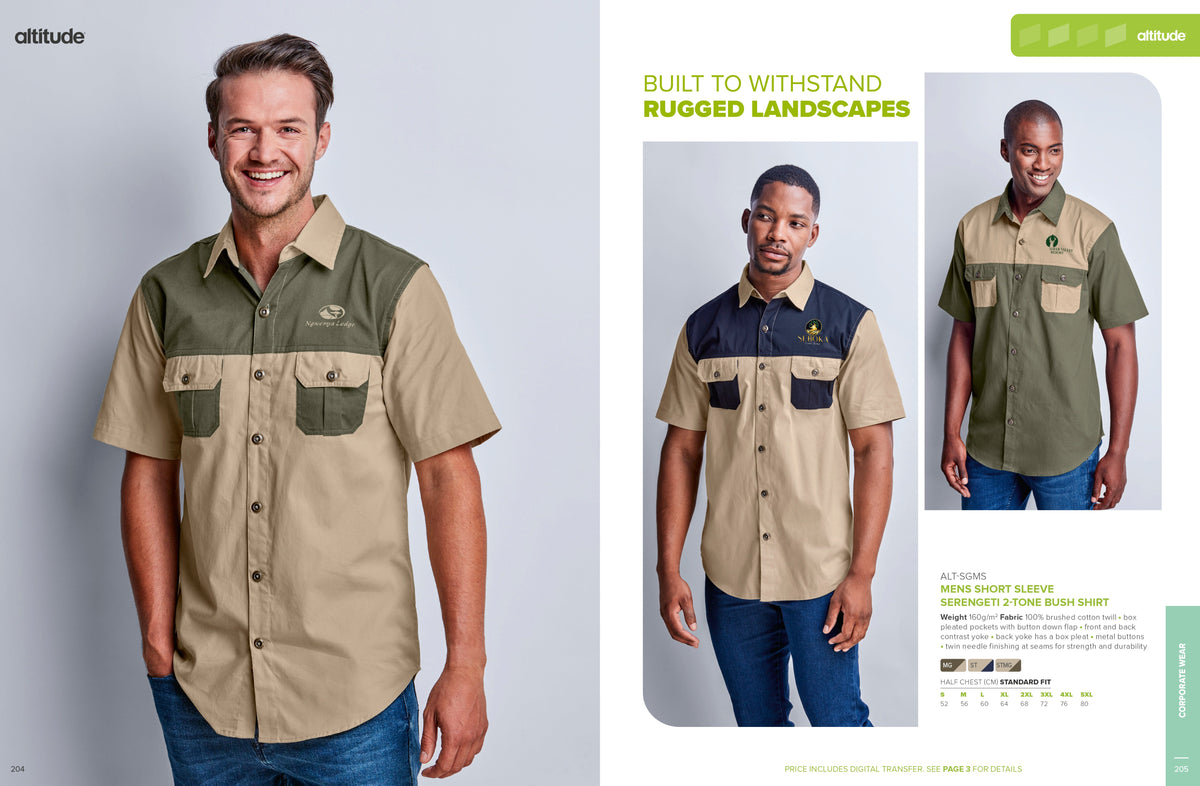 Mens Short Sleeve Serengeti 2 - Tone Bush Shirt