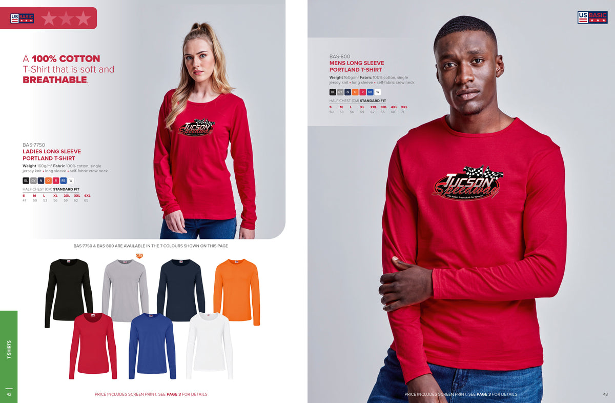 Mens Long Sleeve Portland T - Shirt