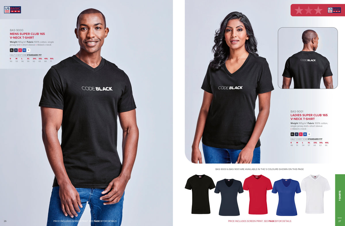 Mens Super Club 165 V - Neck T - Shirt