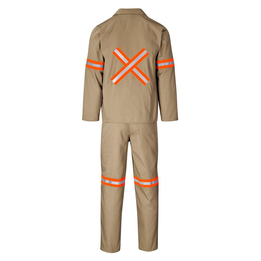 Trade Polycotton Conti - Suit Reflective Arms, Legs & Back - Orange Tape