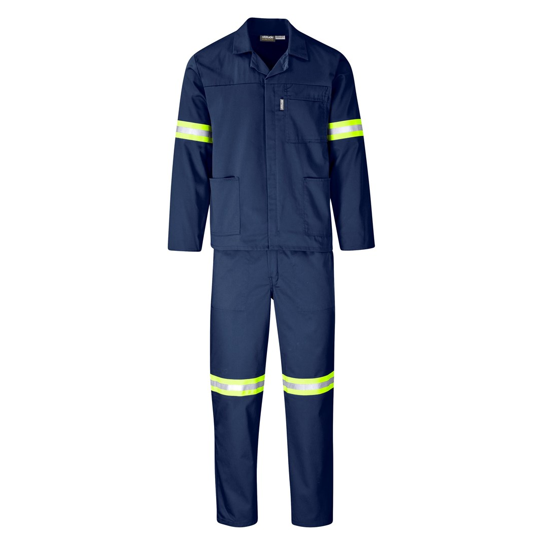 Trade Polycotton Conti Suit - Reflective Arms & Legs - Yellow Tape