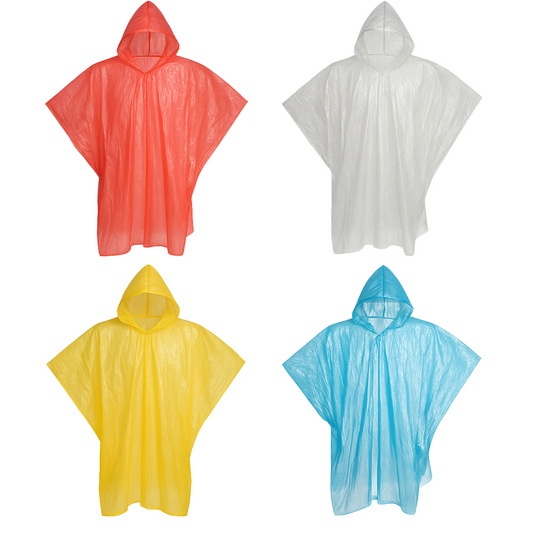 Coloured Disposable Rain Ponchos