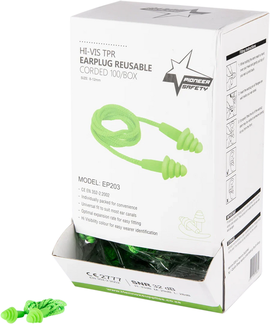 Hi - Viz Reusable Corded Earplugs
