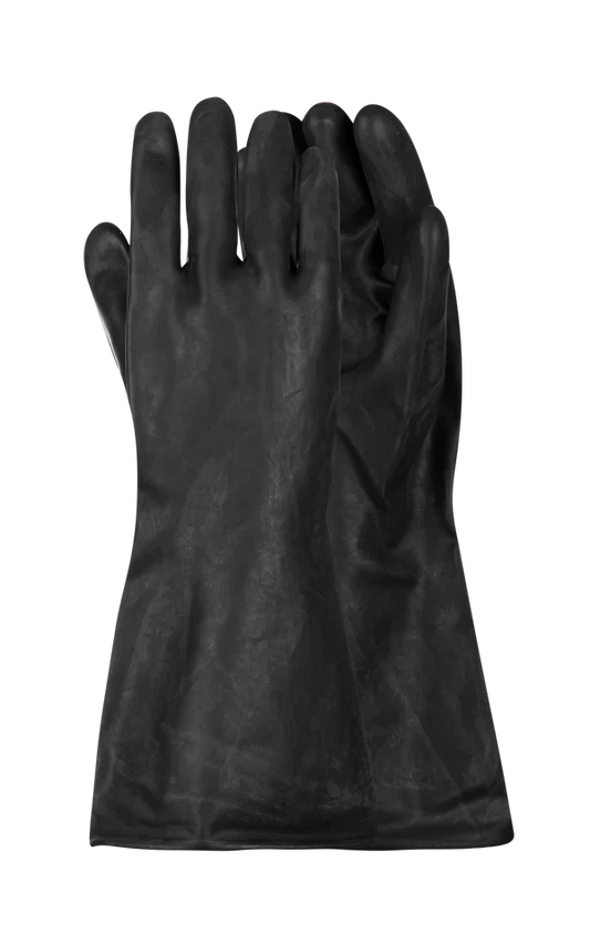 Chemical Unlined Smooth Rubber Gloves - 35cm