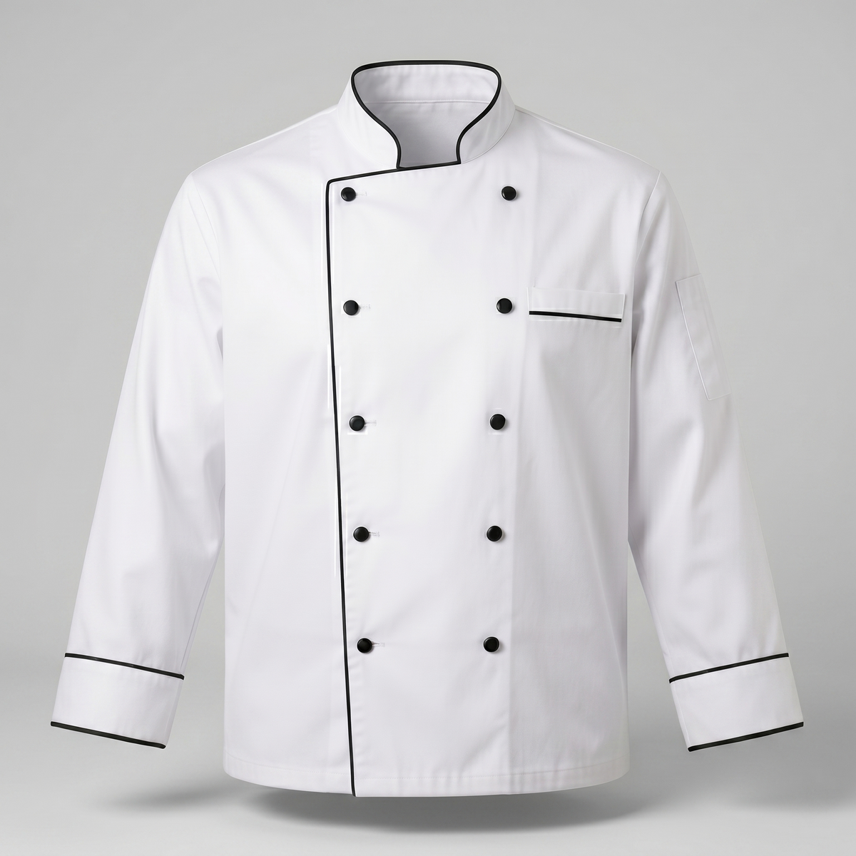 Chefs Jacket White with Black Piping