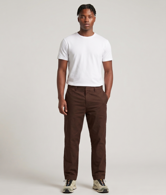 Brown School Tracksuit Pants | Premium Elastic-Waist Pants in Brown