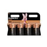 Battery Duracell Plus 1.5V D Torch 4'S Dur110