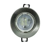 Globe Gu10 LED Downlight 5W Cool/W Silver Flange 3000H Eo21