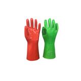 Gloves PVC Reinforced Hi - Vis Red/Green 27 cm G091
