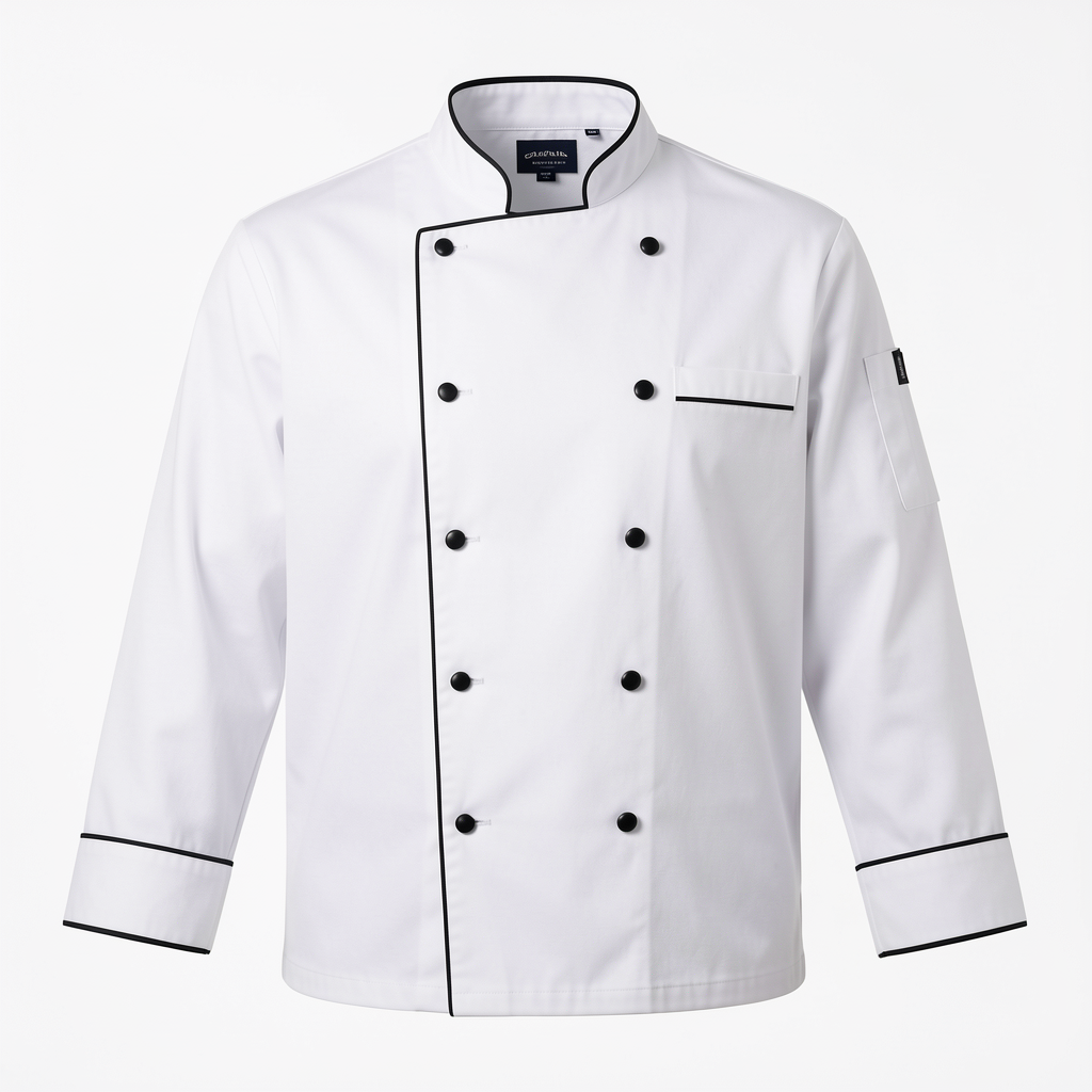 Chefs Jacket White with Black Piping