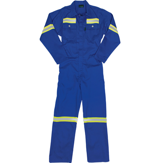Royal Blue Boiler Suit Poly - cotton with reflective