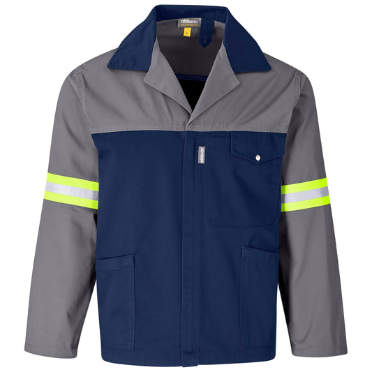 Site Premium Two - Tone Poly Cotton Jacket - Reflective Arms & Back