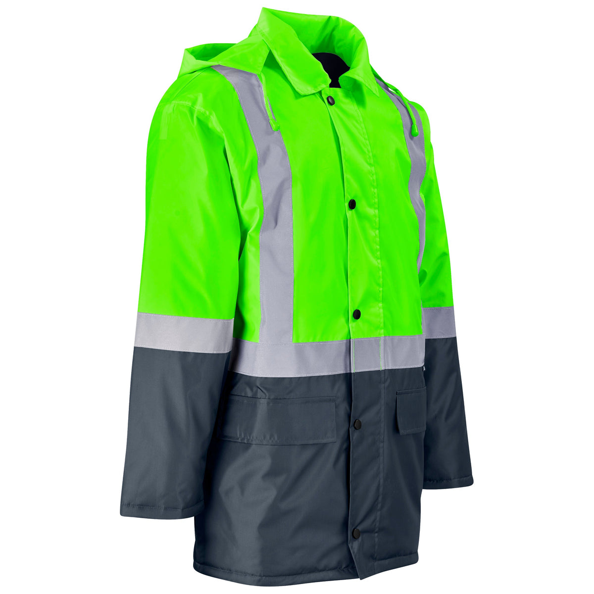Hazard Padded Two - Tone Hi - Vis Reflective Jacket