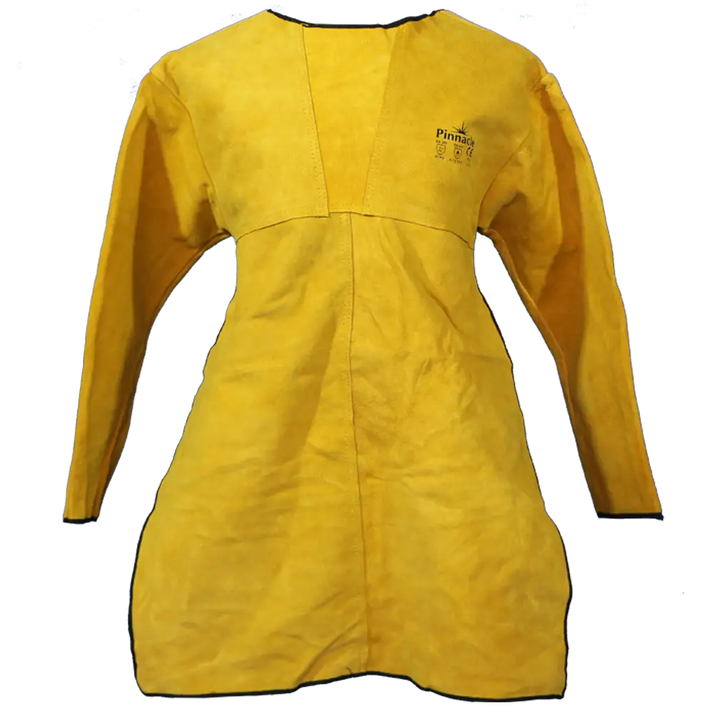 Yellow Suede Leather Welding Yoke Apron In One