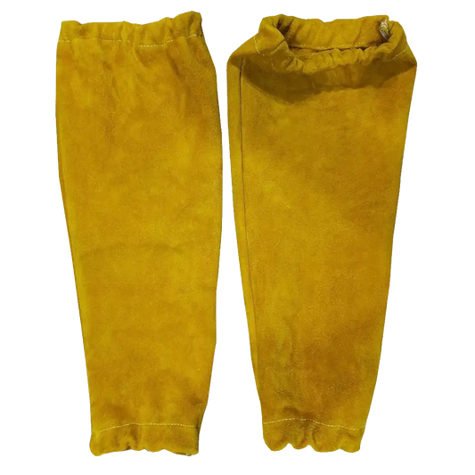 Yellow Suede Leather Welding Sleeves 48cm