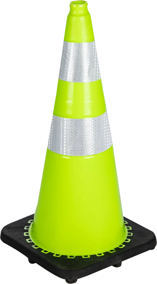 Pinnacle Soft Lime PVC Traffic Cone With Reflective Tape 300mm