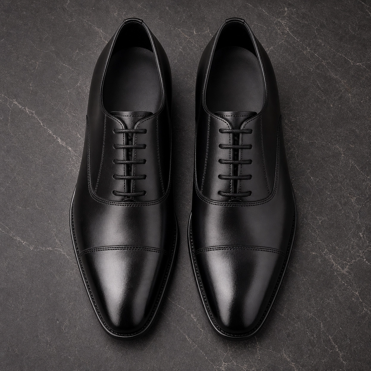 Executive Men's Cap-Toe Oxford Dress Shoes - Classic Black
