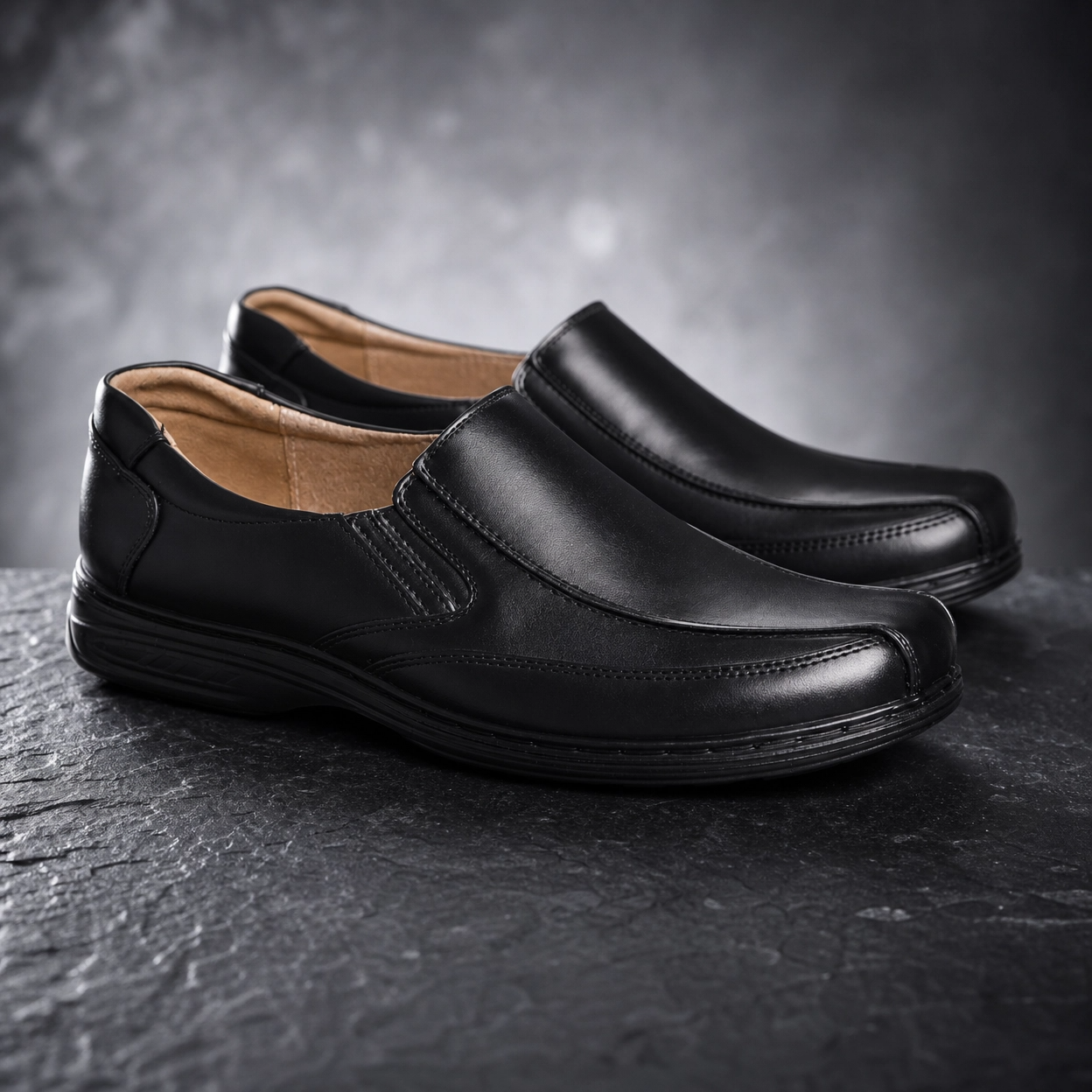 Modern Minimalist Men's Black Oxford Shoes
