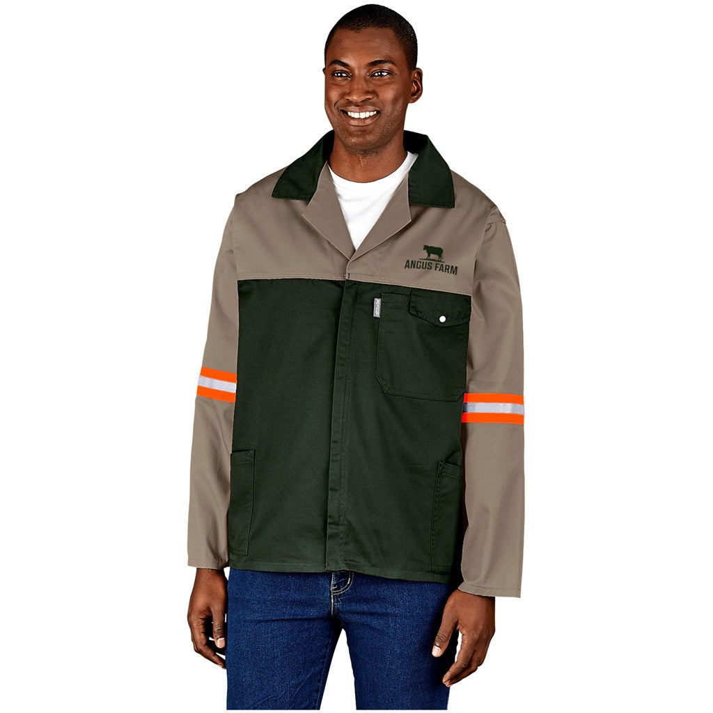Site Premium Two - Tone Polycotton Jacket - Reflective Arms - Orange Tape