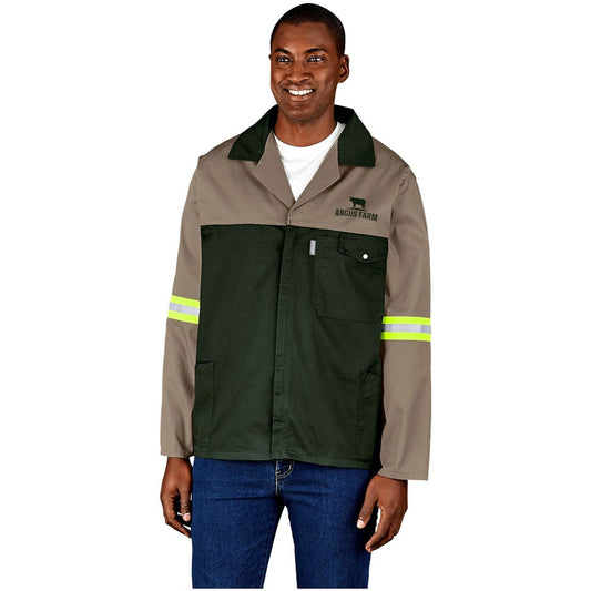 Site Premium Two - Tone Polycotton Jacket - Reflective Arms - Yellow Tape