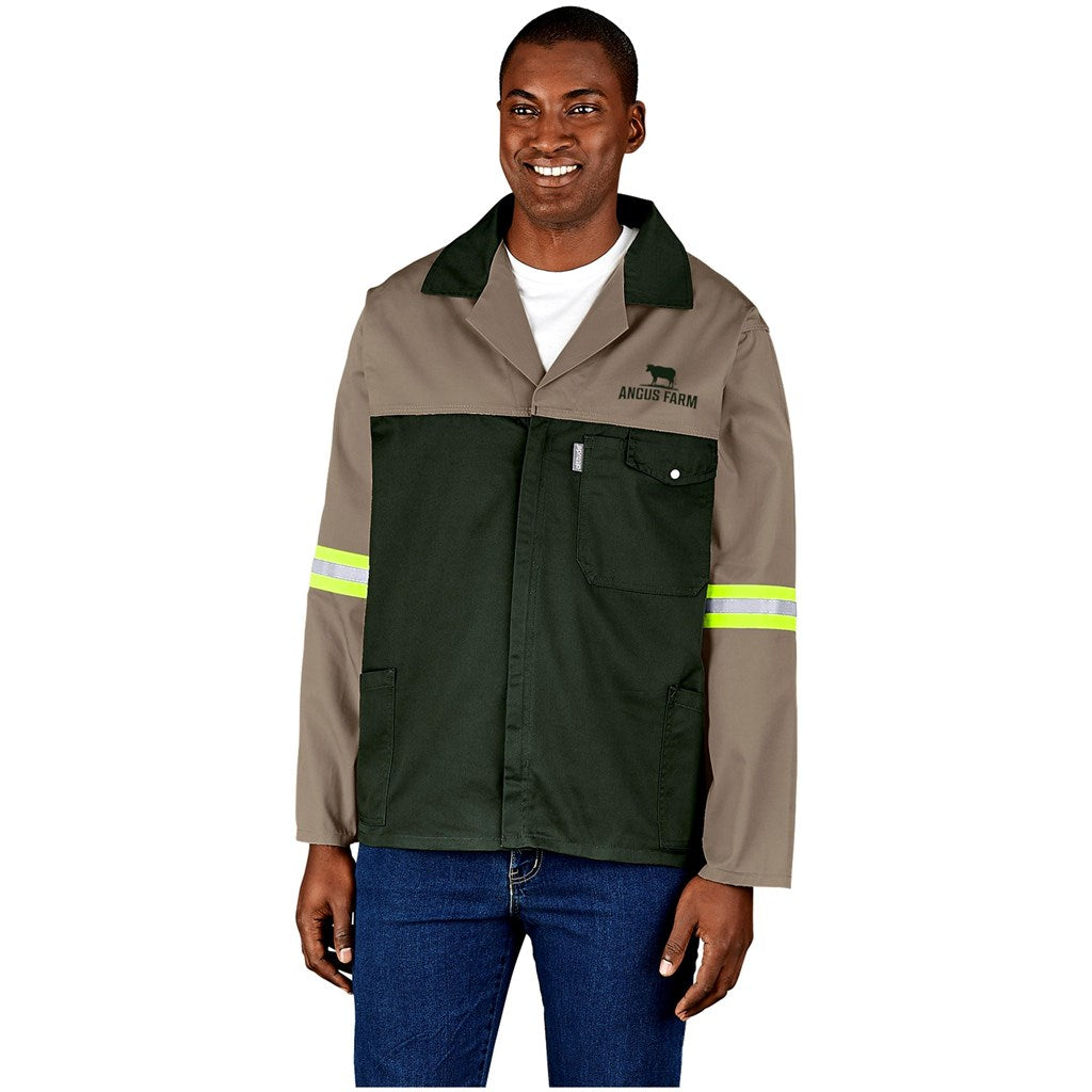 Site Premium Two - Tone Polycotton Jacket - Reflective Arms - Yellow Tape