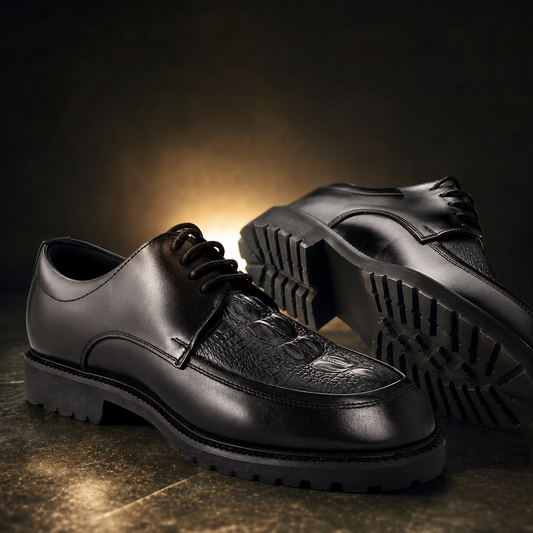 Prestige Men's Derby Shoes - Exotic Mock-Croc Finish
