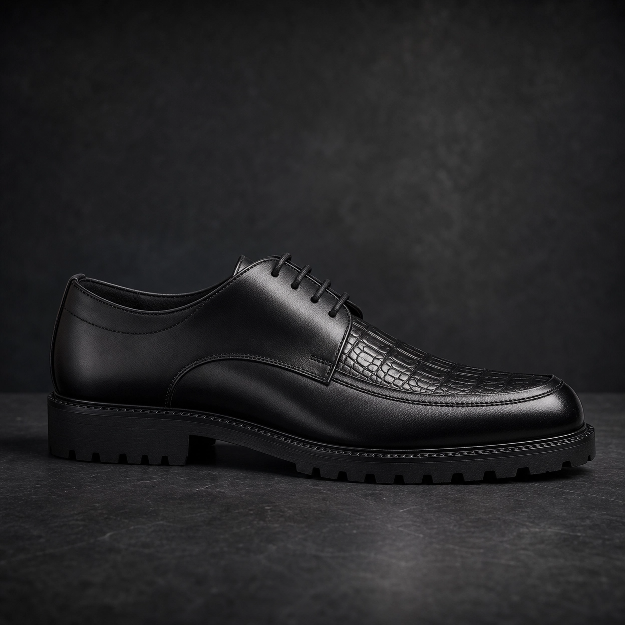 Prestige Men's Derby Shoes - Exotic Mock-Croc Finish