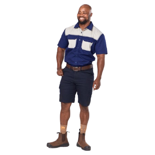 Dromex Horizon 2Tone Navy Blue/Khaki Short Sleeve Shirt