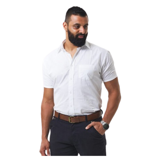 Dromex White S/S Formal Shirt