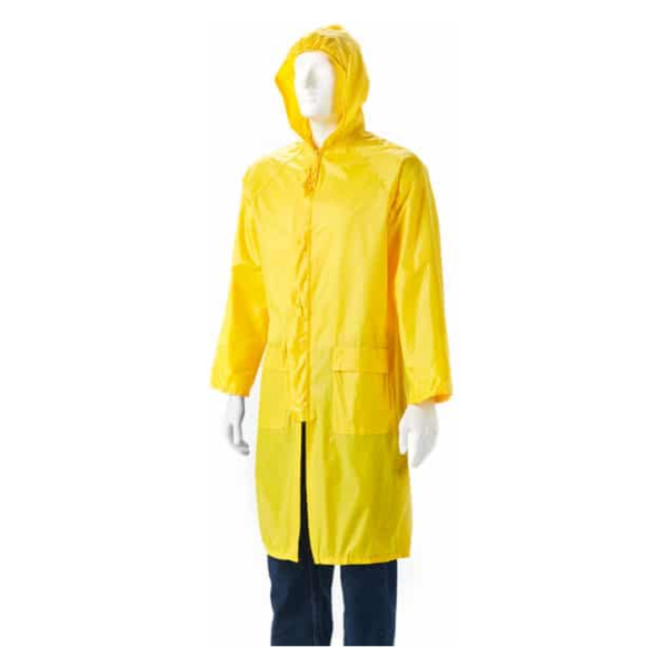 Dromex Yellow Knee - length Rubberised Raincoat