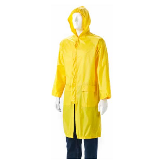 Dromex Yellow Knee - length Rubberised Raincoat