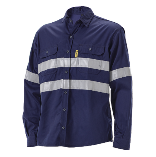 EVOTECH 65/35 Hi - Vis Shirt Navy Blue