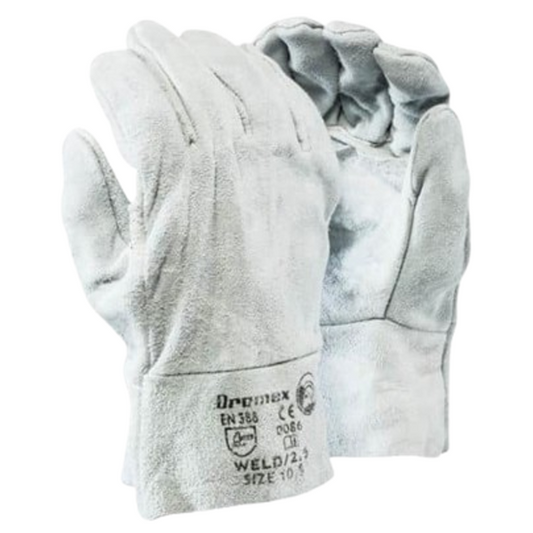Dromex 2.5″ Chrome Leather DBL Palm Gloves