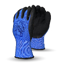 Proflex Blue Size 10 13g Blue Nylon Shell, Black Nitrile, Sandy Palm Double Coat Glove