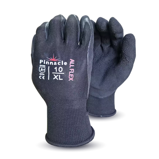Allflex 13g Black Nylon Shell, Latex Foam Coated, Sandy Palm Glove