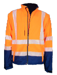 Orange / Navy 2 Tone Softshell Jacket, Zip - off Sleeve