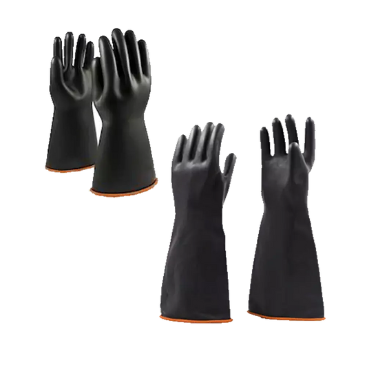 Black Industrial Latex Glove Smooth Palm 35cm