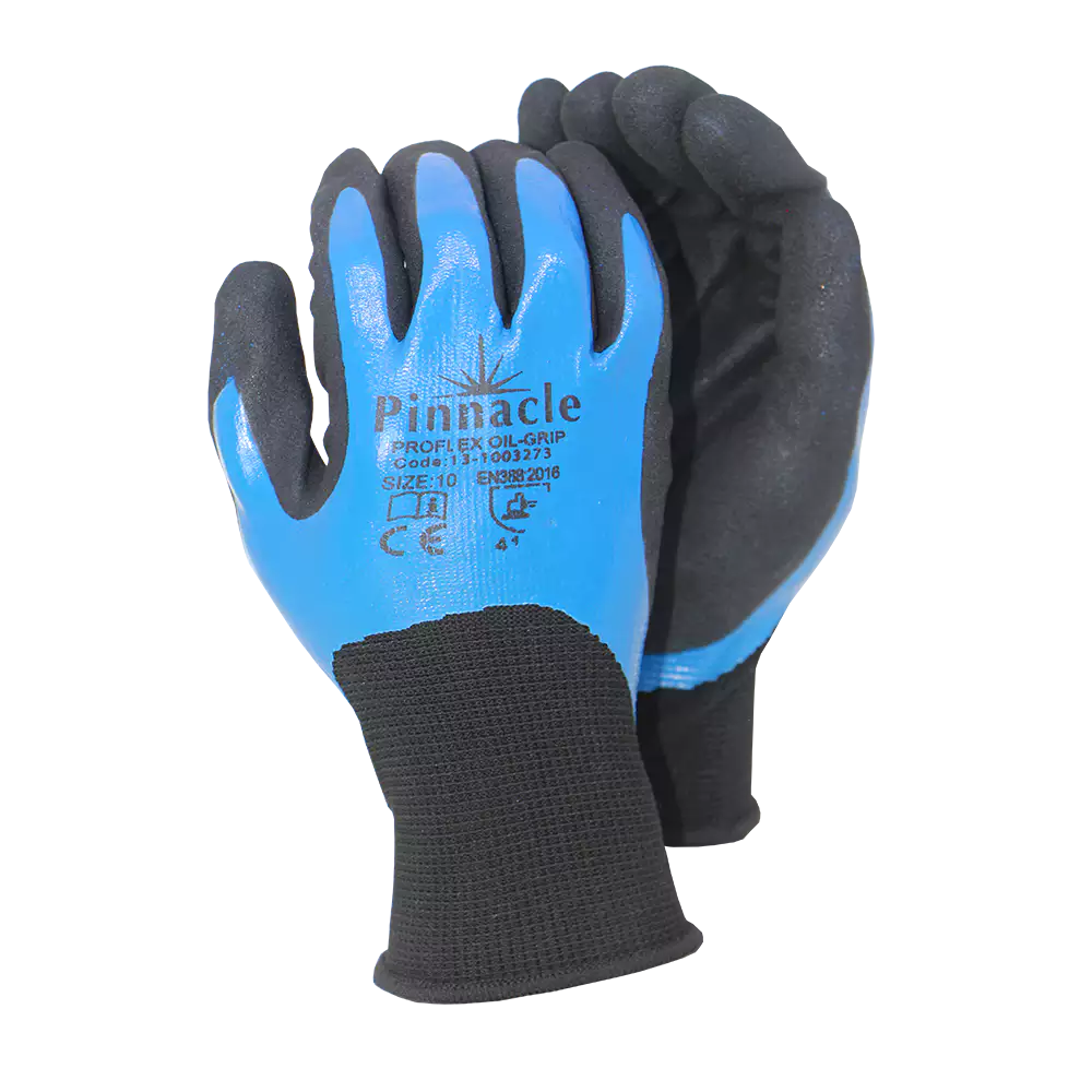 Proflex Oilgrip Nitrile Double Coated, Sandy Palm Glove, Oil Resistant