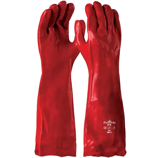 PVC Red Glove Open Cuff 40cm