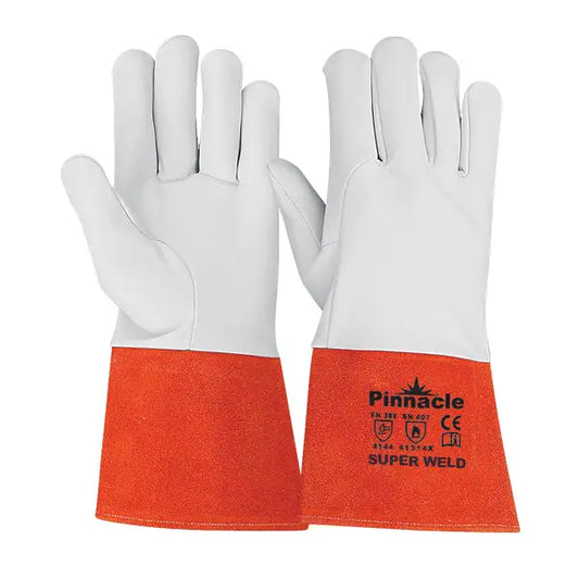 Superweld TIG Glove Goat Skin With Red Extend Cuff (premium Grade)