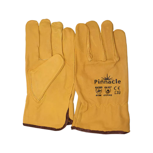 Yellow Leather Napa Glove ( Made Of Cow Hide) Size L