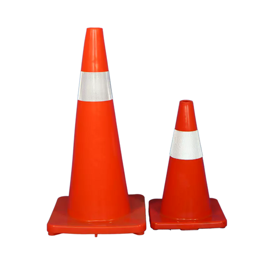 Soft Orange PVC Traffic Cone With Reflective Tape 450mm