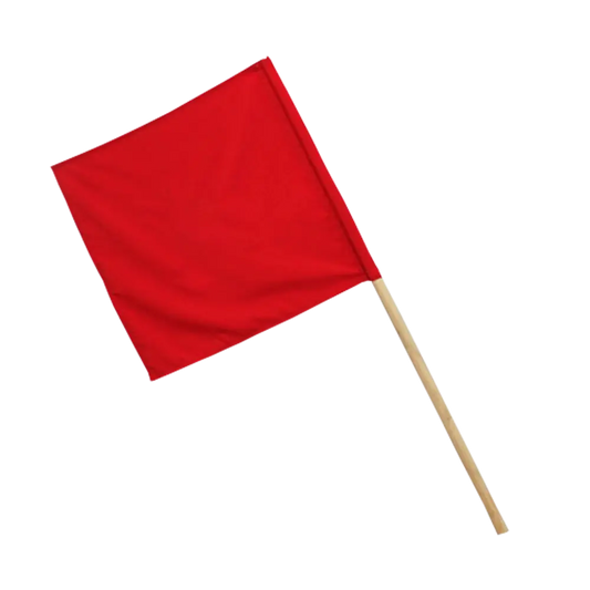Red Flag Wooden Handle
